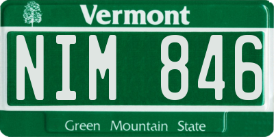 VT license plate NIM846