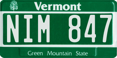 VT license plate NIM847