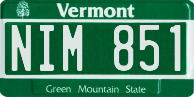 VT license plate NIM851