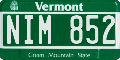 VT license plate NIM852