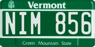 VT license plate NIM856