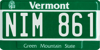 VT license plate NIM861