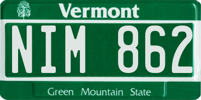 VT license plate NIM862