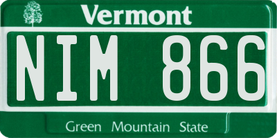 VT license plate NIM866
