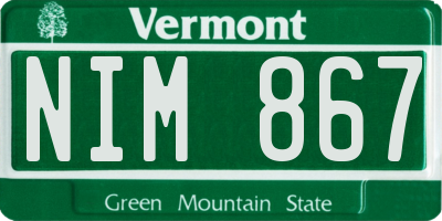 VT license plate NIM867