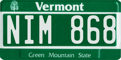VT license plate NIM868