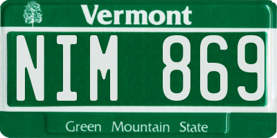 VT license plate NIM869