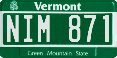 VT license plate NIM871