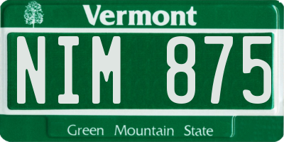 VT license plate NIM875