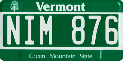 VT license plate NIM876