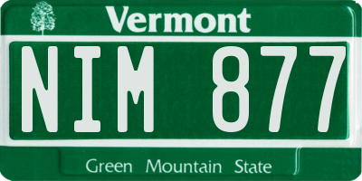 VT license plate NIM877