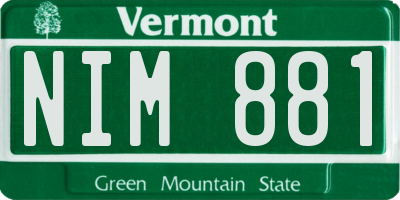 VT license plate NIM881