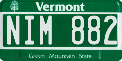 VT license plate NIM882