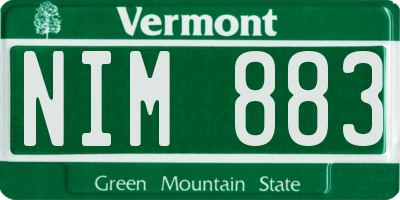 VT license plate NIM883