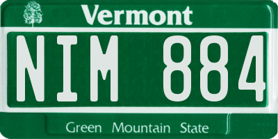 VT license plate NIM884