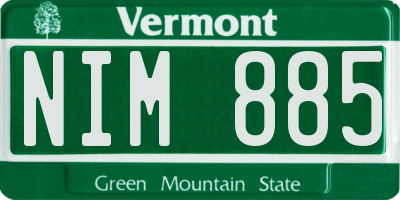 VT license plate NIM885