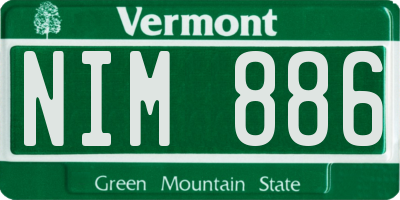 VT license plate NIM886