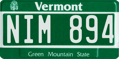 VT license plate NIM894