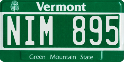 VT license plate NIM895