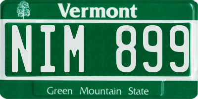 VT license plate NIM899