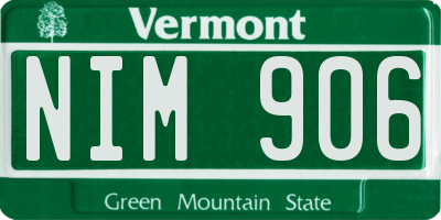 VT license plate NIM906