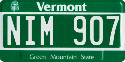 VT license plate NIM907