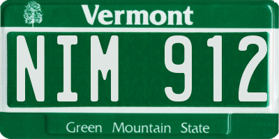 VT license plate NIM912