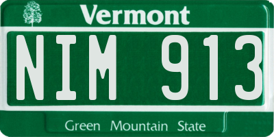 VT license plate NIM913