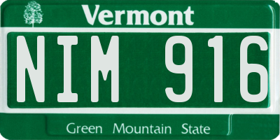 VT license plate NIM916