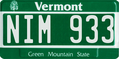 VT license plate NIM933