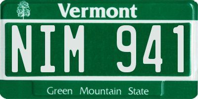 VT license plate NIM941