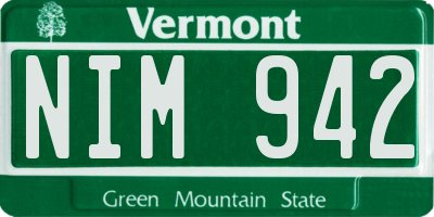 VT license plate NIM942