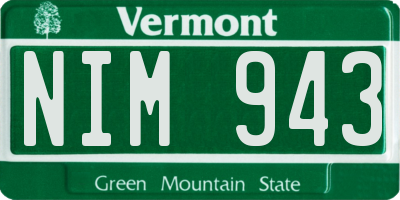 VT license plate NIM943