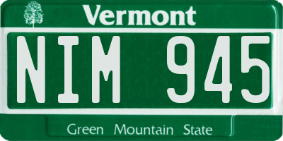 VT license plate NIM945