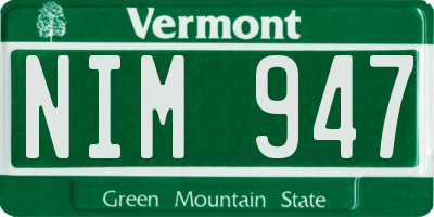 VT license plate NIM947
