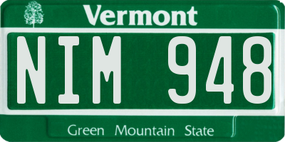 VT license plate NIM948