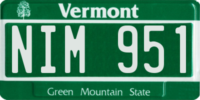 VT license plate NIM951