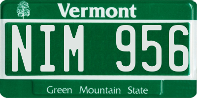 VT license plate NIM956