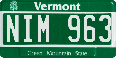 VT license plate NIM963