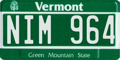 VT license plate NIM964