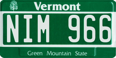 VT license plate NIM966