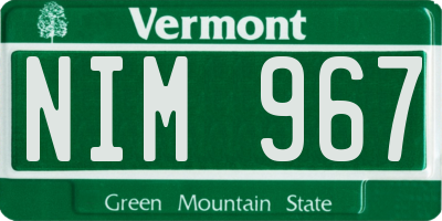 VT license plate NIM967