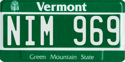 VT license plate NIM969