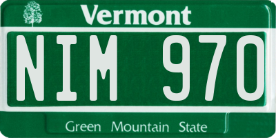 VT license plate NIM970