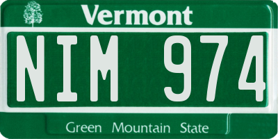 VT license plate NIM974