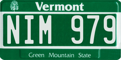 VT license plate NIM979