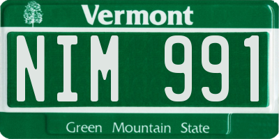 VT license plate NIM991