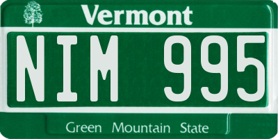 VT license plate NIM995