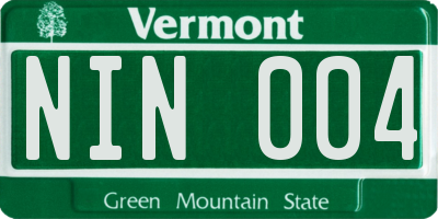 VT license plate NIN004