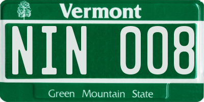 VT license plate NIN008